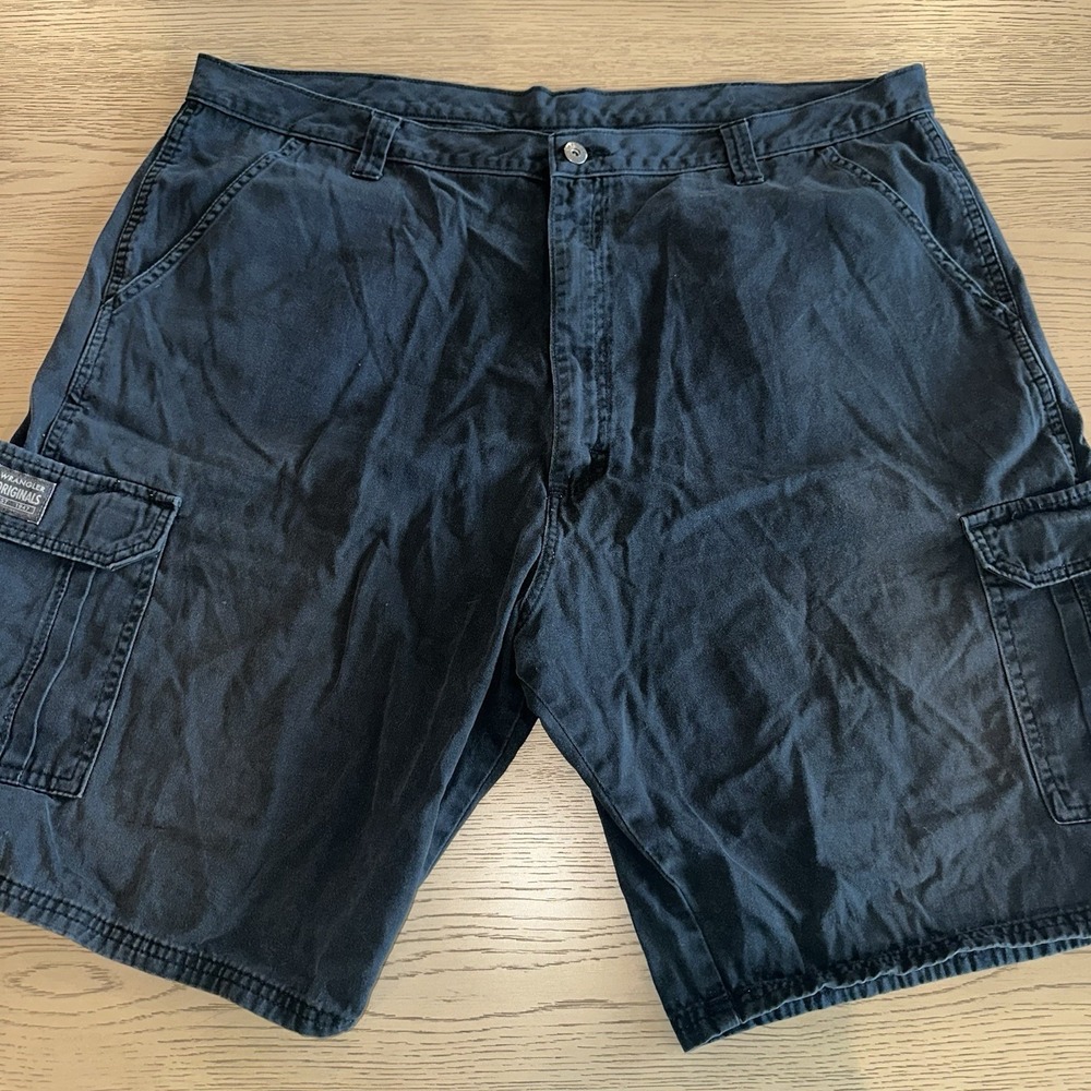 Wrangler Originals Mens Black Cotton Cargo Shorts 42 9 Inseam 60ORBBL